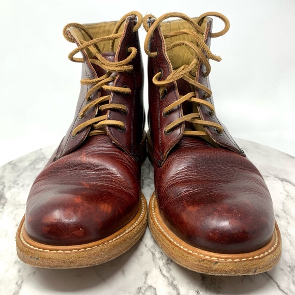 Will Leather Goods Lace Up Leather Combat Moto Boots 38/6MNS/8WMS Gorpcore - Picture 4 of 16